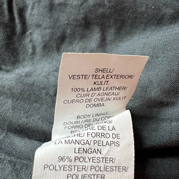 Lucky Brand motorcycle jacket distressed blue-gray lamb leather XS biker - Picture 6 of 7